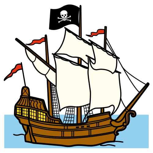 Pictograma de barco pirata para niños con autismo y TEA