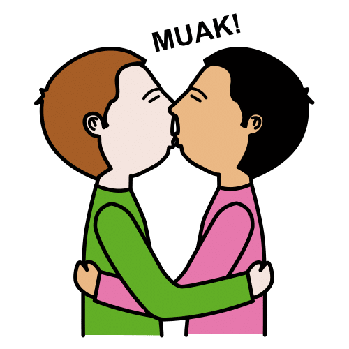 Pictograma de beso para niños con autismo y TEA