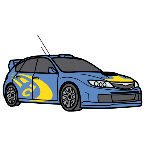 Pictograma de coche de rally para niños con autismo y TEA