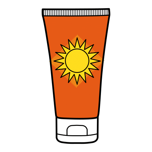 Pictograma de protector solar para niños con TEA