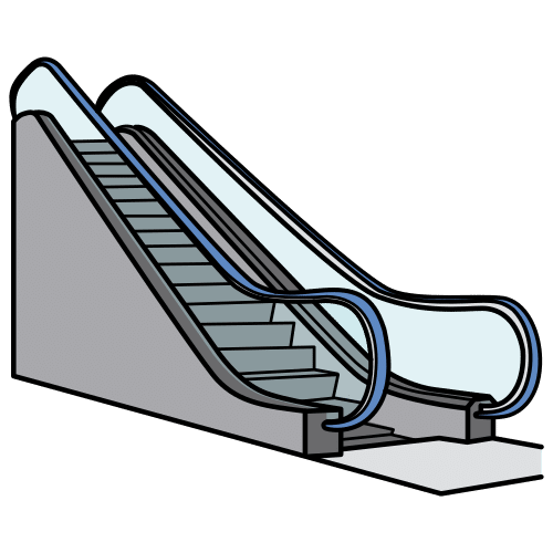 Pictograma de escalera mecánica para niños con autismo y TEA