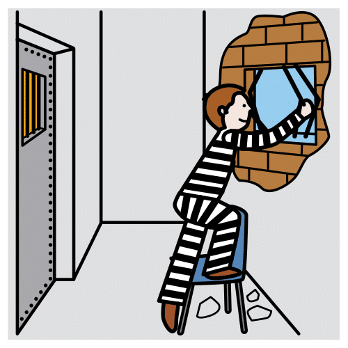 Pictograma de escapar para niños con TEA