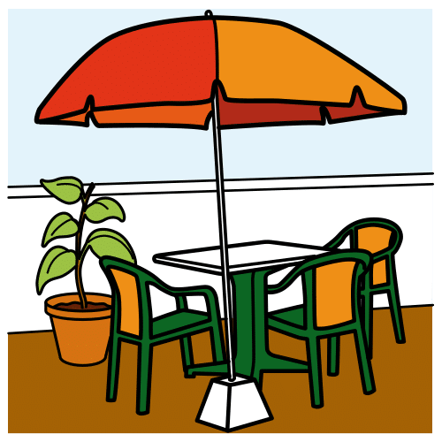 Pictograma de terraza para niños con autismo y TEA
