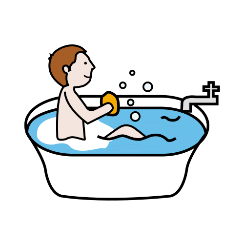 Pictograma de bañar para niños con autismo y TEA