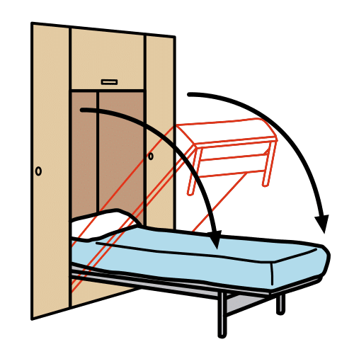 Pictograma de bajar la cama para niños con TEA