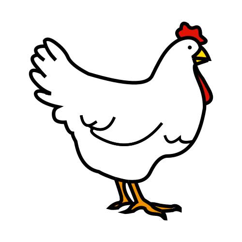 Pictograma de gallina para niños con autismo y TEA