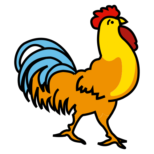 Pictograma de gallo para niños con autismo y TEA