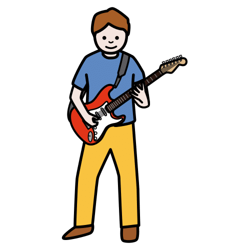 Pictograma de guitarrista para niños con TEA
