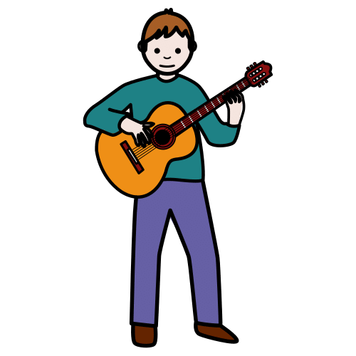 Pictograma de guitarrista para niños con TEA