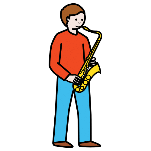 Pictograma de saxofonista para niños con TEA