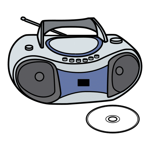 Pictograma de reproductor de CD para niños con TEA