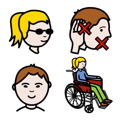 Pictograma de personas con discapacidad para niños con autismo y TEA