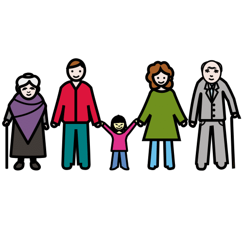 Pictograma de familia adoptiva para niños con autismo y TEA