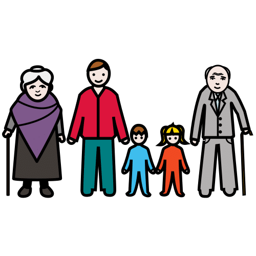 Pictograma de familia monoparental para niños con autismo y TEA