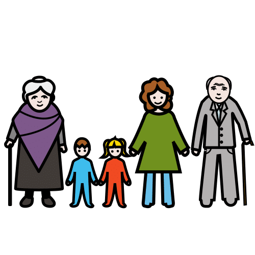 Pictograma de familia monoparental para niños con autismo y TEA