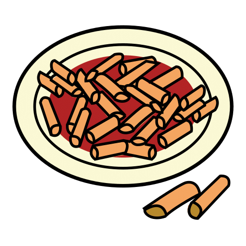 Pictograma de macarrones para niños con autismo y TEA