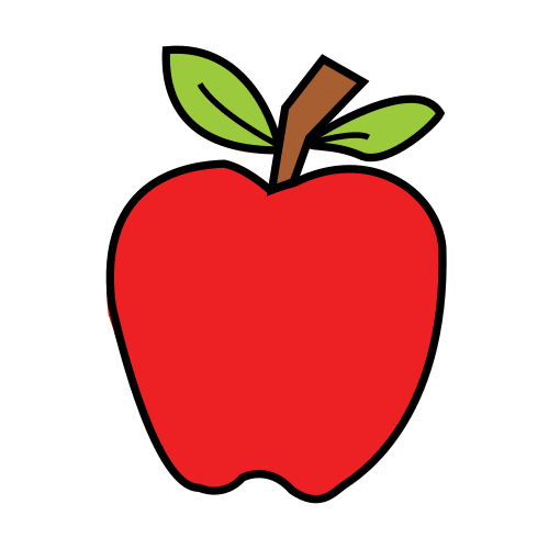 Pictograma de manzana para niños con autismo y TEA