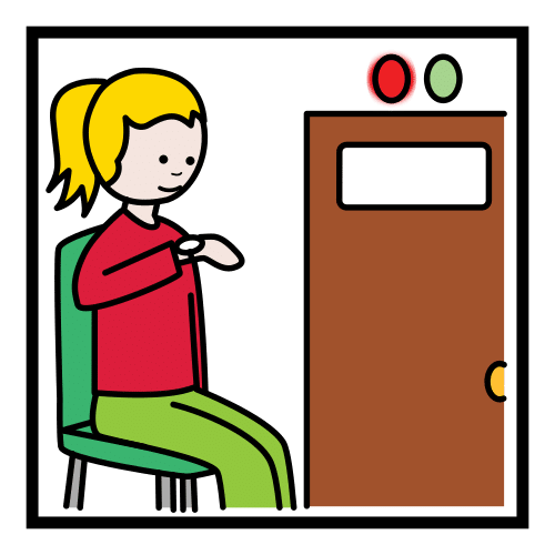 Pictograma de sala de espera para niños con TEA