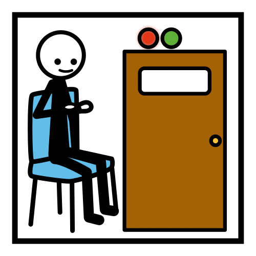 Pictograma de sala de espera para niños con TEA