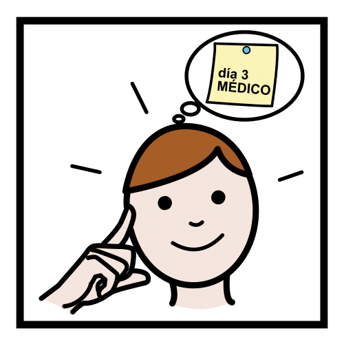Pictograma de taller de memoria para niños con autismo y TEA
