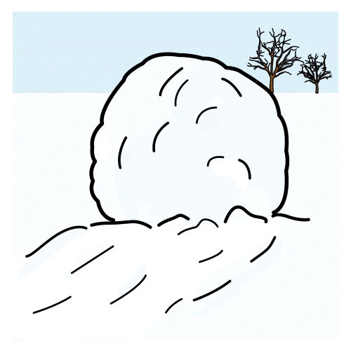 Pictograma de bola de nieve para niños con autismo y TEA