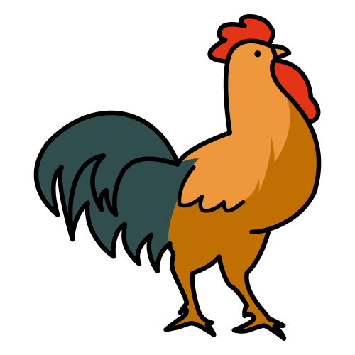 Pictograma de gallo para niños con TEA