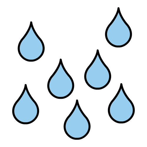 Pictograma de gotas de agua para niños con autismo y TEA