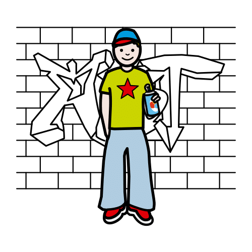 Pictograma de grafitero para niños con TEA