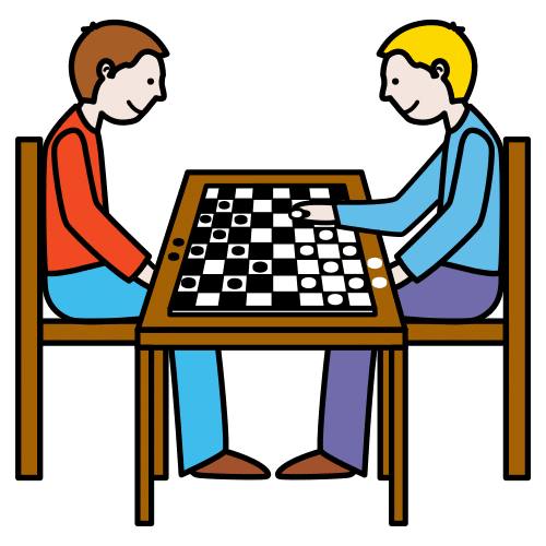 Pictograma de jugar al ajedrez para niños con autismo y TEA
