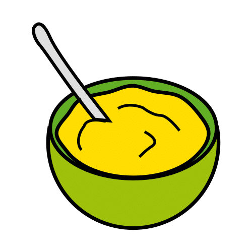 Pictograma de puré para niños con autismo y TEA