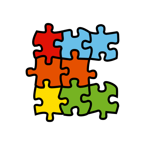 Pictograma de puzzle para niños con autismo y TEA