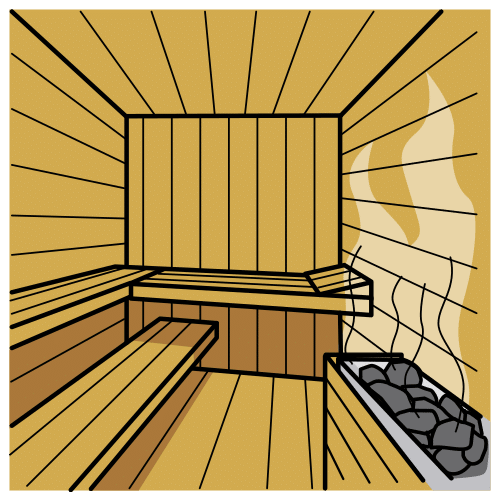 Pictograma de sauna para niños con autismo y TEA