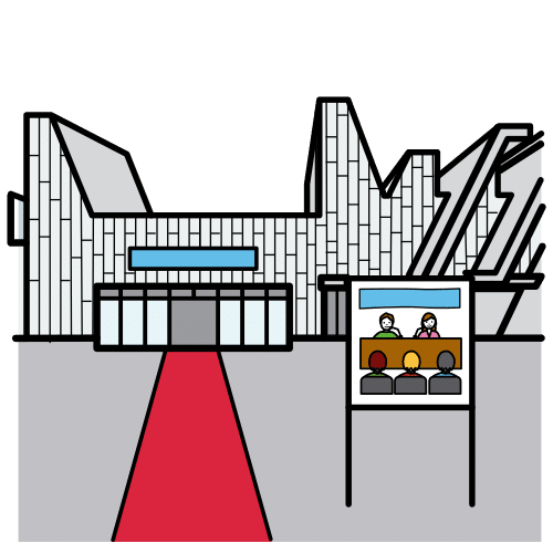 Pictograma de palacio de congresos para niños con TEA