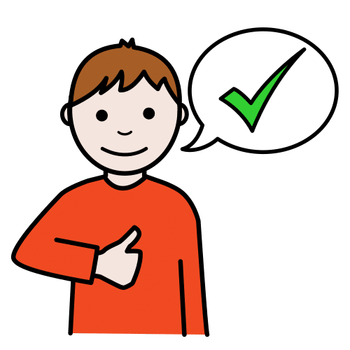 Pictograma de ¡Acertaste! para niños con autismo y TEA