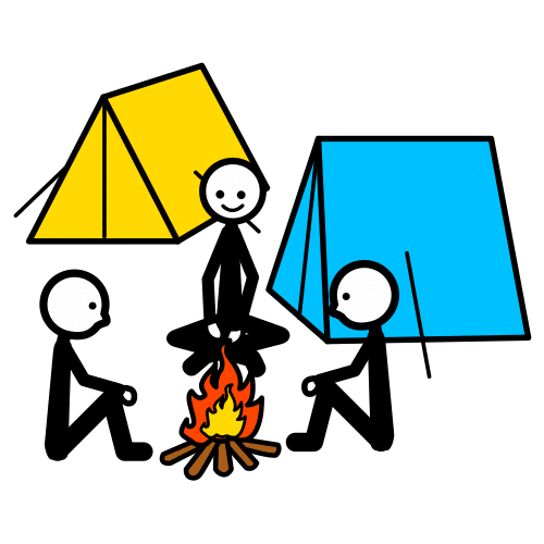 Pictograma de acampada para niños con autismo y TEA