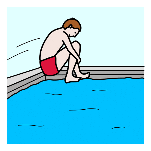 Pictograma de saltar al agua para niños con autismo y TEA