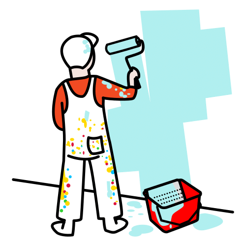 Pictograma de pintar la pared  para niños con TEA
