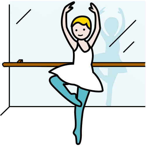 Pictograma de bailarina para niños con autismo y TEA