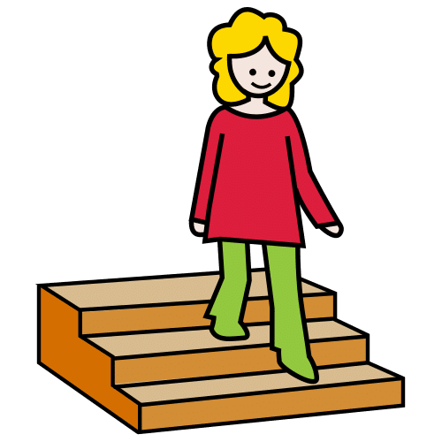 Pictograma de bajar las escaleras para niños con autismo y TEA