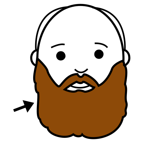 Pictograma de barba para niños con autismo y TEA