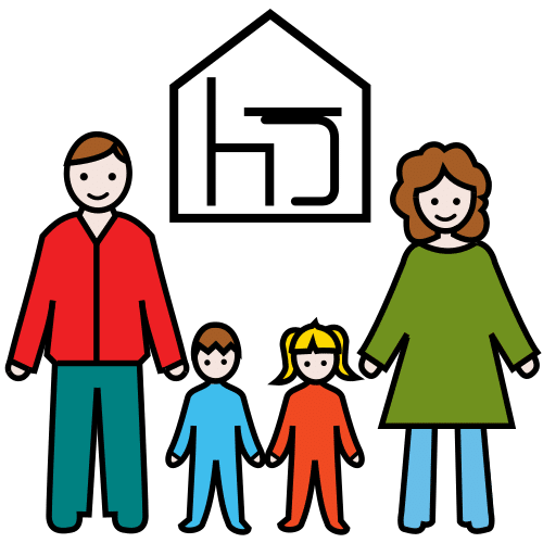 Pictograma de escuela de familias para niños con autismo y TEA