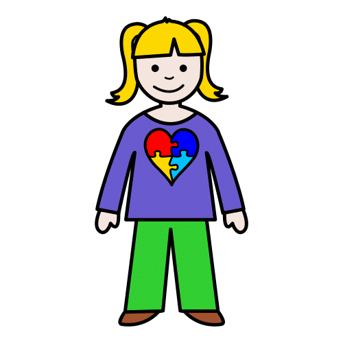Pictograma de niña con autismo para niños con autismo y TEA