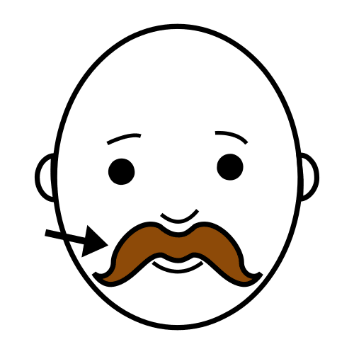 Pictograma de bigote para niños con autismo y TEA