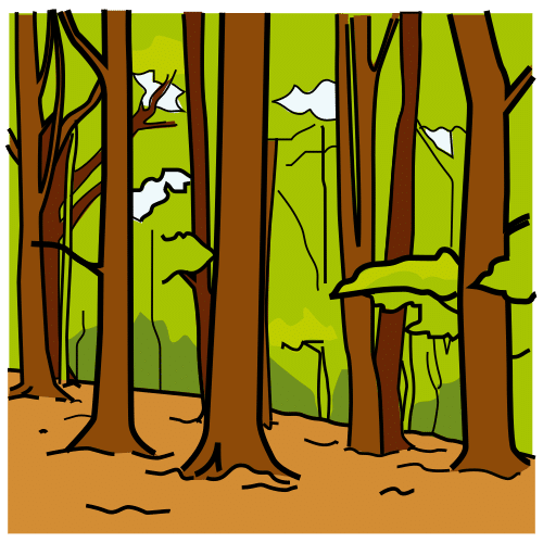 Pictograma de bosque para niños con autismo y TEA