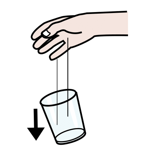 Pictograma de dejar caer el vaso para niños con TEA