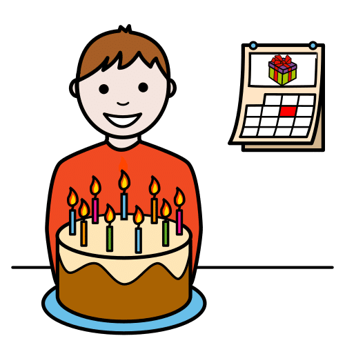 Pictograma de cumpleaños para niños con autismo y TEA