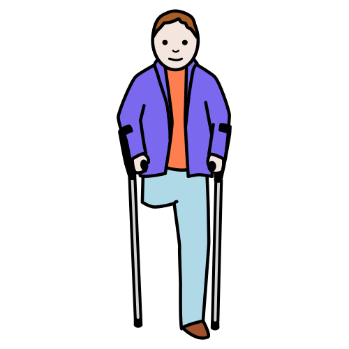 Pictograma de persona con movilidad reducida para niños con autismo y TEA