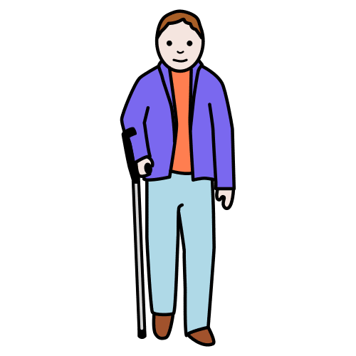 Pictograma de persona con movilidad reducida para niños con autismo y TEA