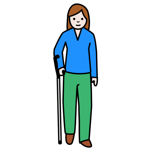 Pictograma de persona con movilidad reducida para niños con autismo y TEA