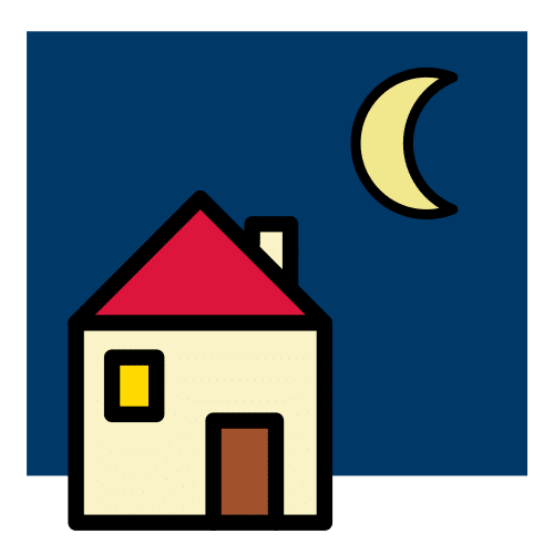 Pictograma de noche para niños con TEA